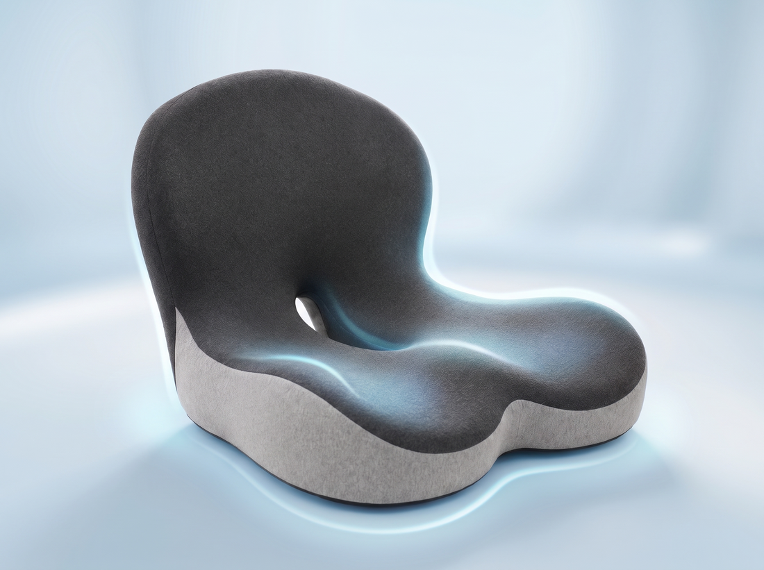 Render técnico del almohadón ortopédico Alivia